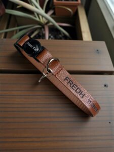 Coleira personalizada de couro para gatos Coffee - Imagem 2