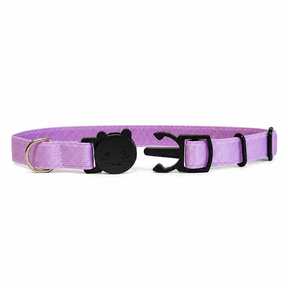 Coleira para gato- elastica (3) Coleira Para Gato Elástica Com Fecho Anti Enforcamento Lilás