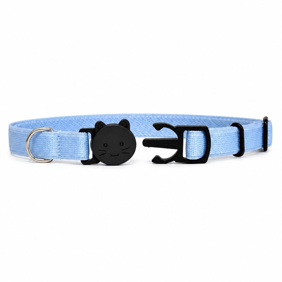 Coleira para gato- elastica (5) Coleira Para Gato Elástica Com Fecho Anti Enforcamento Azul