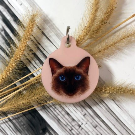 Tag identificação gato face cat SIAMES